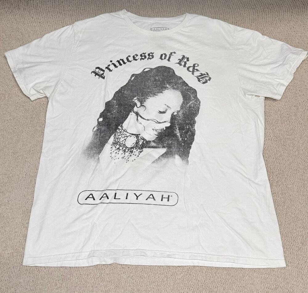 Aaliyah Princess of R&B Graphic T Shirt XL White